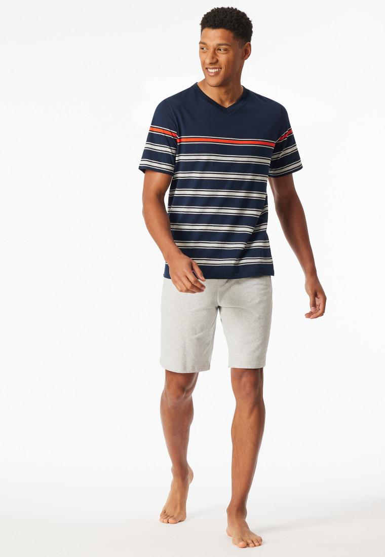 Pyjama korte streepjes nachtblauw - Casual Nightwear