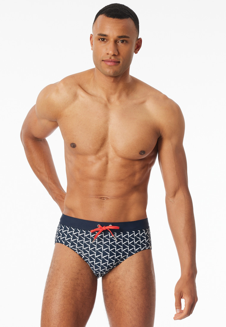 Swimming trunks recycled knitwear midnight blue patterned - Aqua