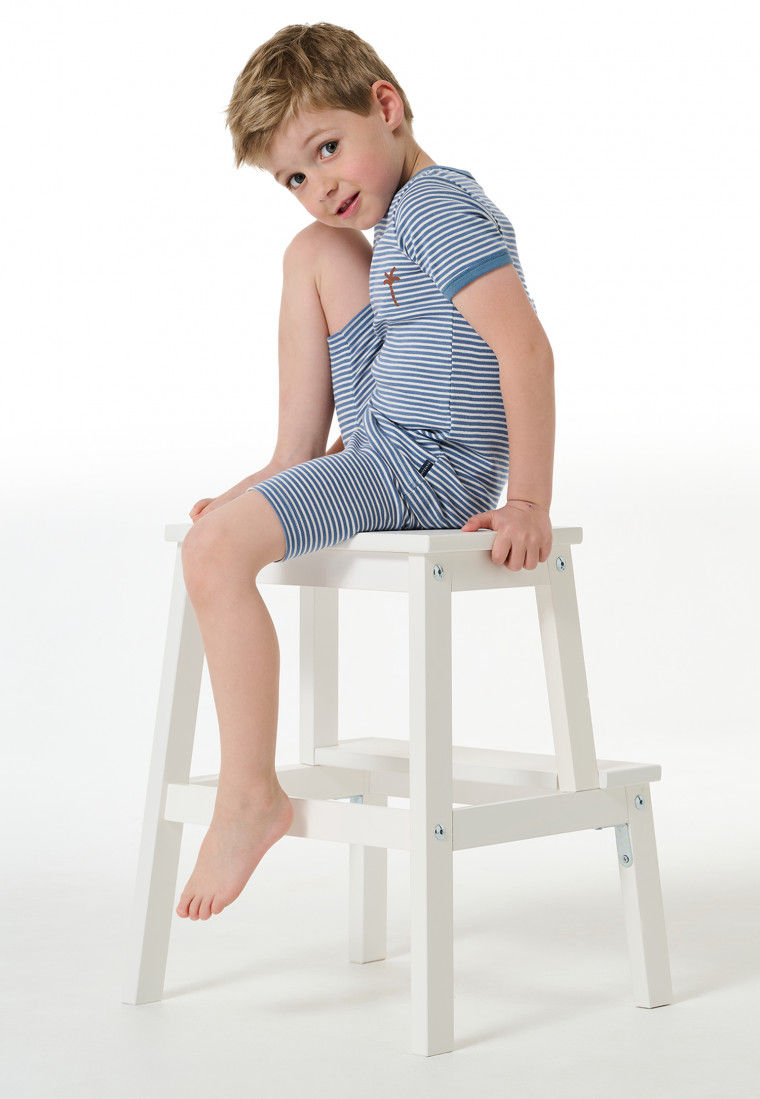 Short pyjamas striping denim blue - Natural Love