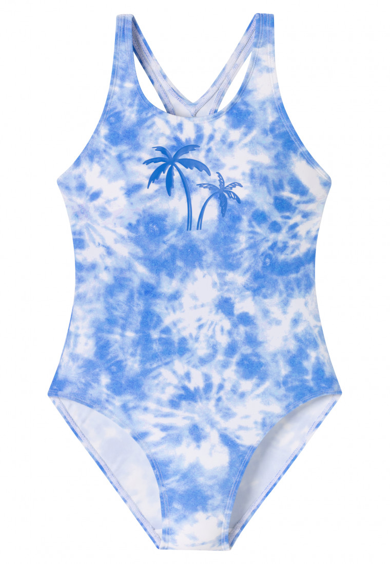 Swimsuit knitwear recycled SPF40+ school sports batik aquarium - Aqua