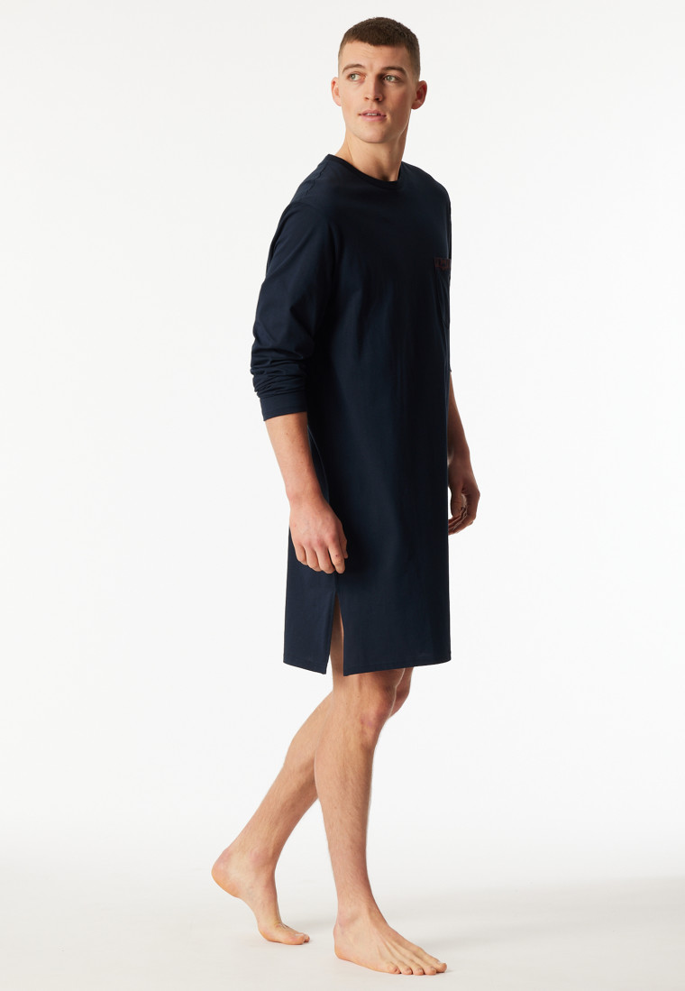 Sleep shirt long-sleeve midnight blue - Comfort Nightwear