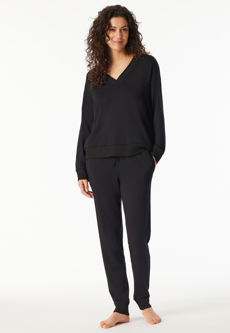 Pantaloni lunghi con polsini riscaldanti neri - Mix+Realx
