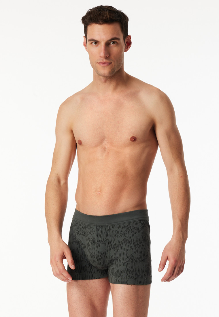 Shorts Interlock dark green patterned - Fine Interlock