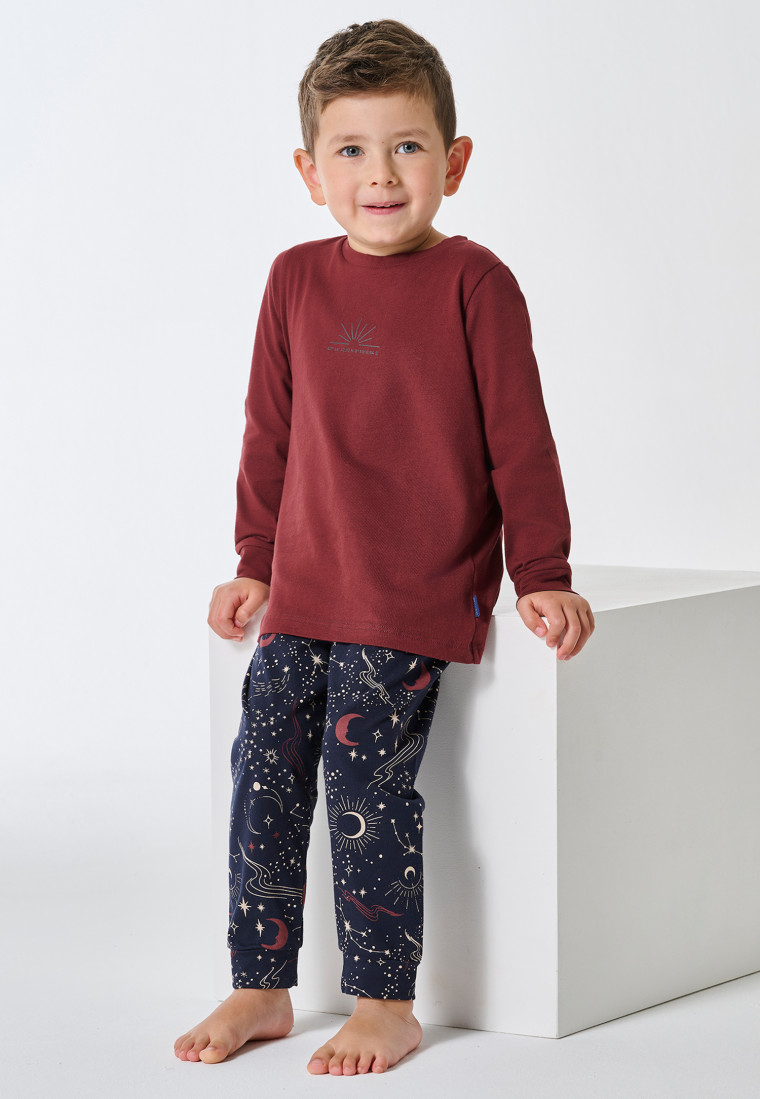 Lange pyjama wijnrood - Family