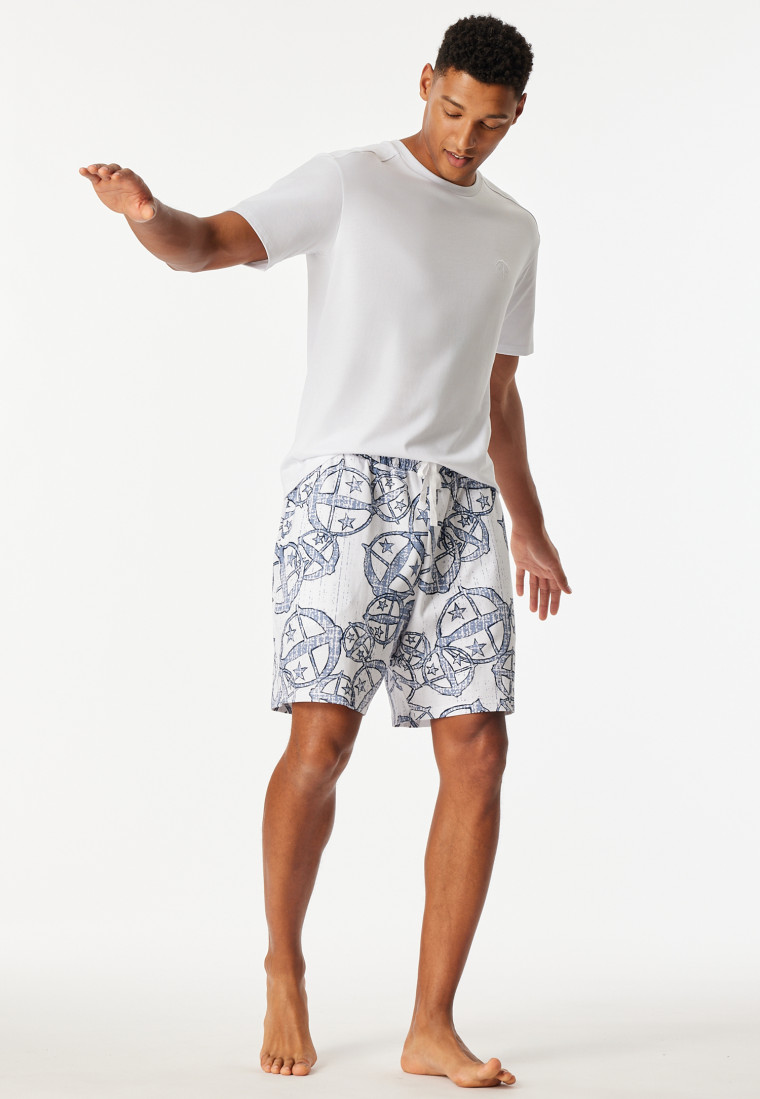 Bermuda statement print blauw - SCHIESSER 150 Years