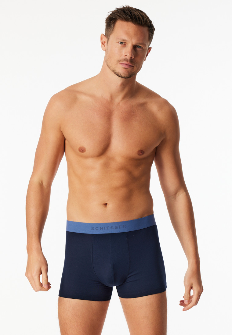 Shorts 3-pack Organic Cotton woven elastic waistband midnight blue - 95/5