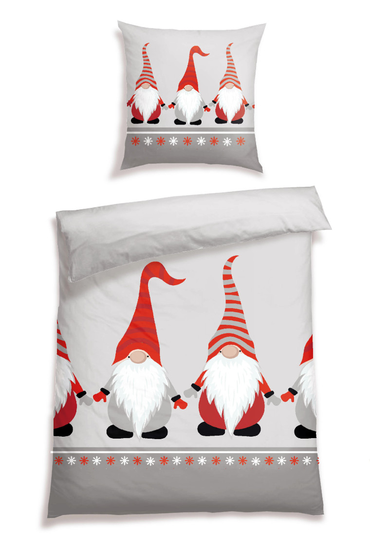 Bed linen 2-piece soft flannel gnome gray - SCHIESSER Home