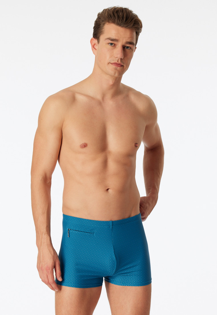 Maillot de bain avec jambe tricot rétro pétrole - Classic Swim