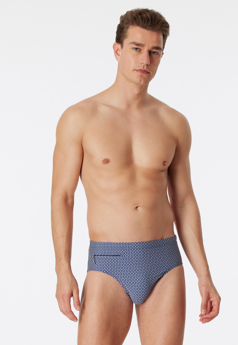 Swimming trunks briefs knitware patterned navy - Classic Swim