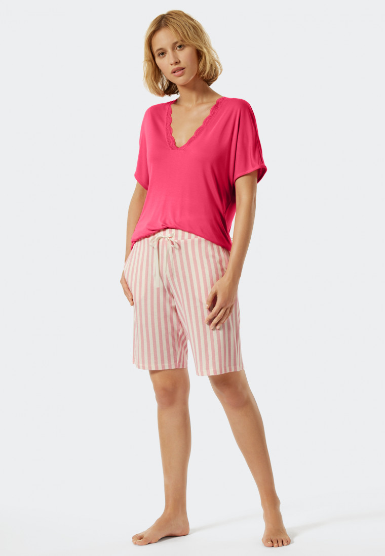 Bermuda modal strepen roze - Mix+Relax