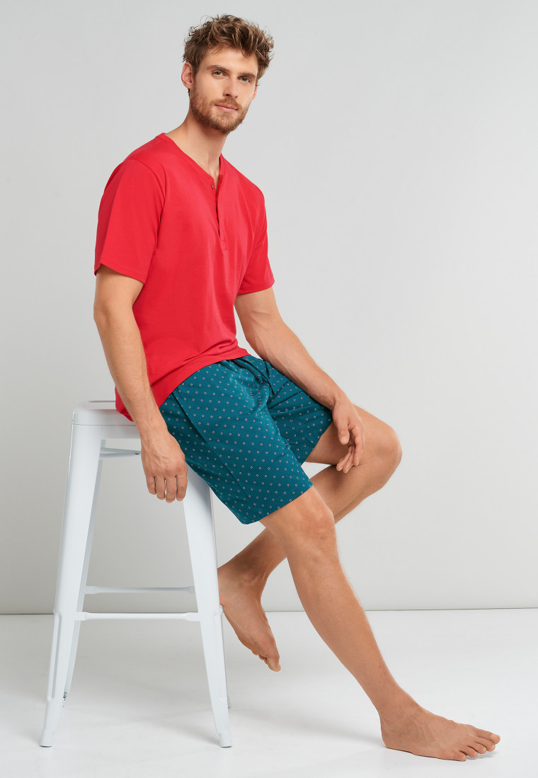 Bermudashorts petrol gemustert - Mix+Relax