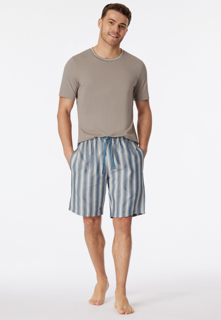 Bermudashorts Webware Organic Cotton Streifen blaugrau - Mix+Relax