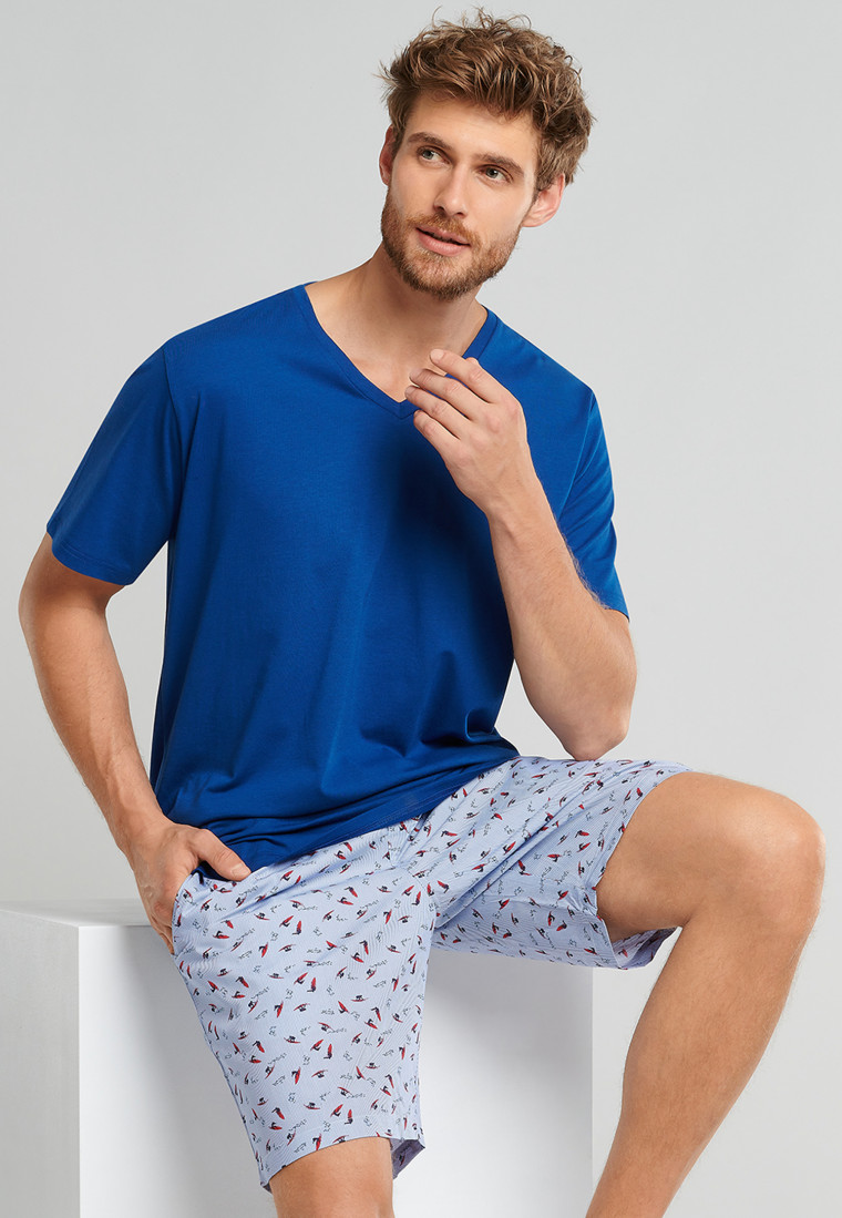 Bermudashorts Webware Streifen Surfer hellblau - Mix+Relax