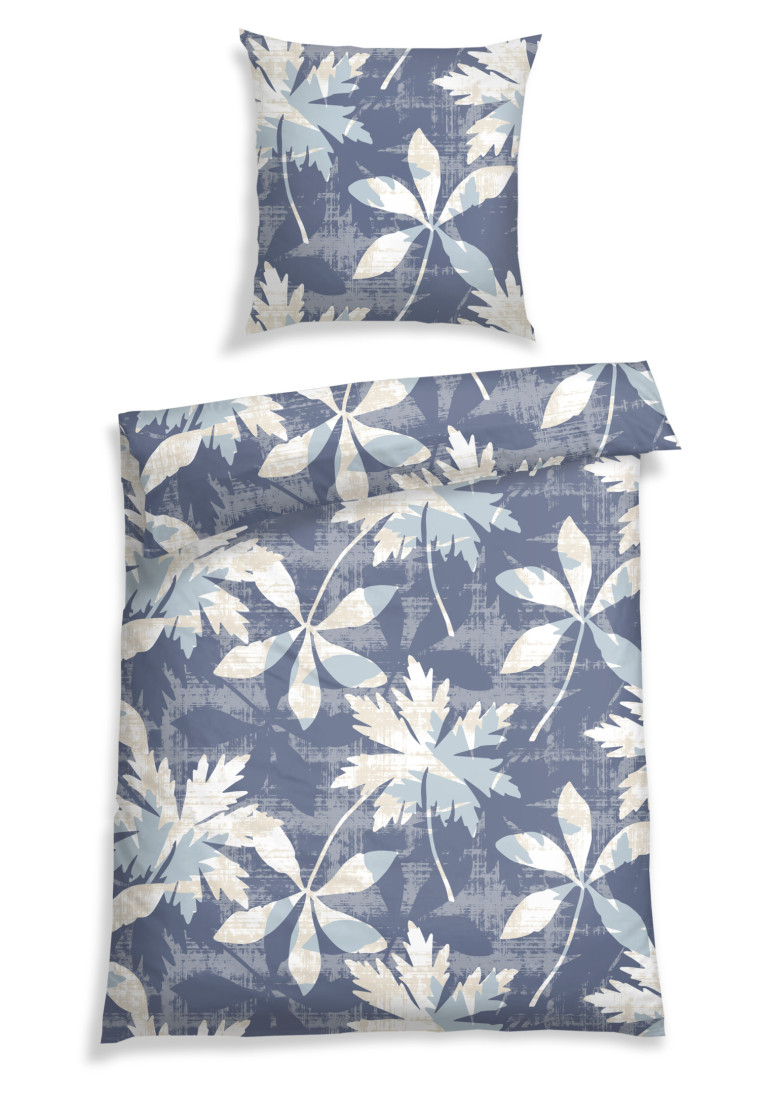 Parure de lit 2-pièces renforcé feuilles multicolore motifs - SCHIESSER Home