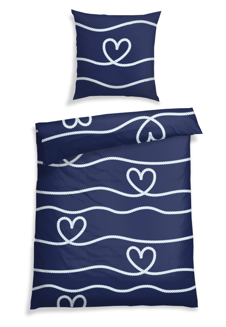 Set di biancheria da letto in 2 pezzi, Renforcé, blu marino - SCHIESSER Home
