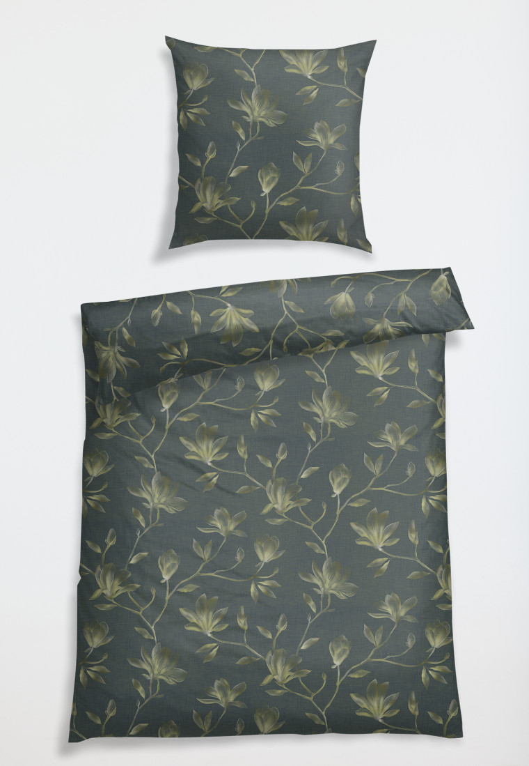 Bed linen 2-piece satin jade patterned - SCHIESSER Home