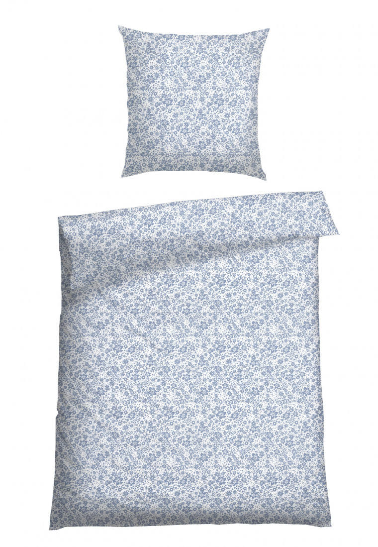 Bed linen two-piece Renforcé light blue patterned - SCHIESSER Home