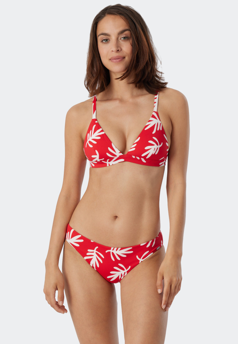 Top a triangolo per bikini con coppe removibili e spalline regolabili, corallo, rosso - Mix & Match Coral Life