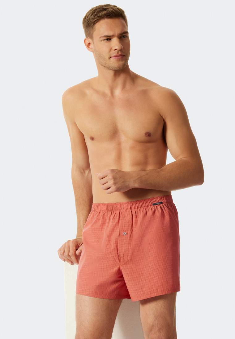 Lot de 2 boxers à carreaux bleu foncé / orange - Fun Prints