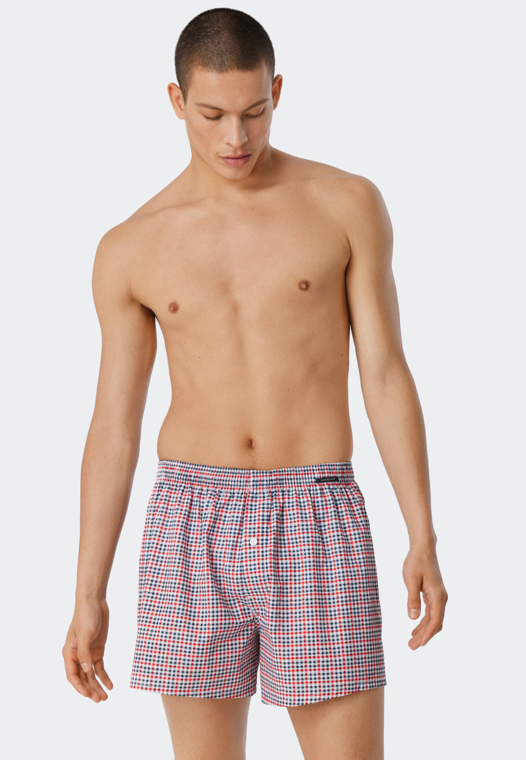 Boxer shorts 2-pack woven fabric solid checked multicolored - Fun Prints