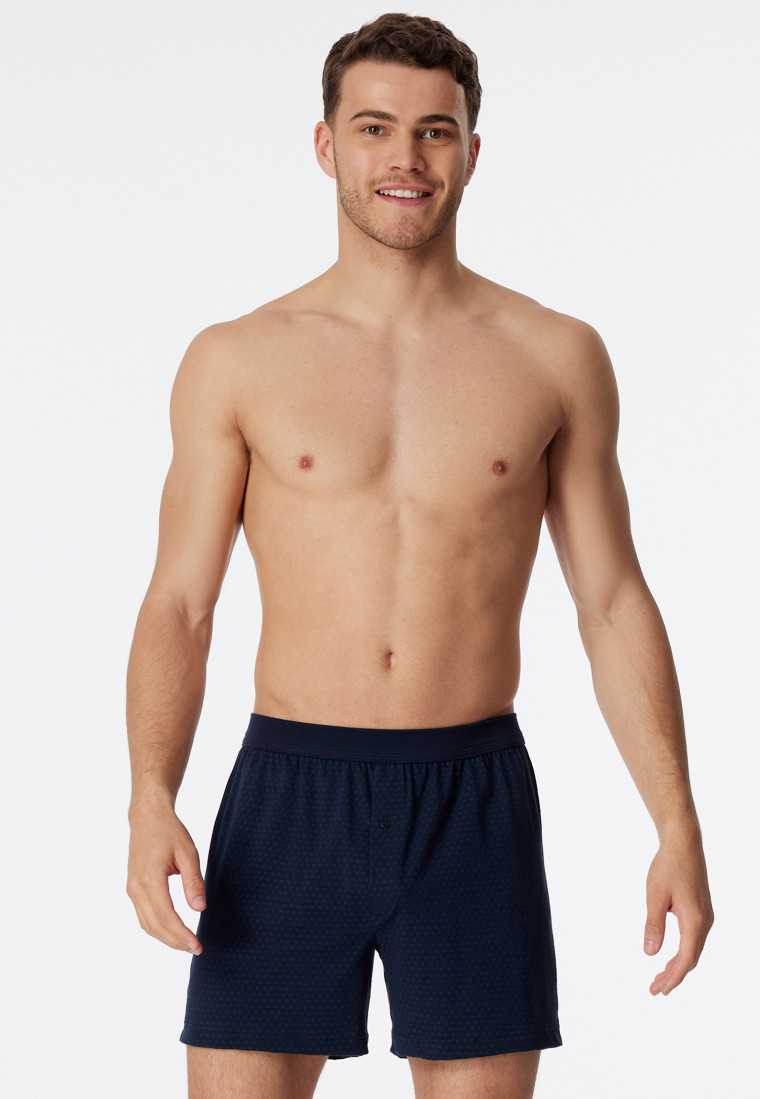 Boxershort Organic Katoen gedessineerd nachtblauw - Comfort Fit