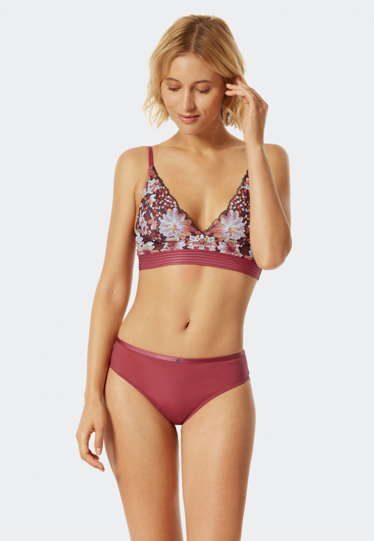 Slip brasiliano sostenibile in microfibra, pizzo, bacca - Summer Floral Lace