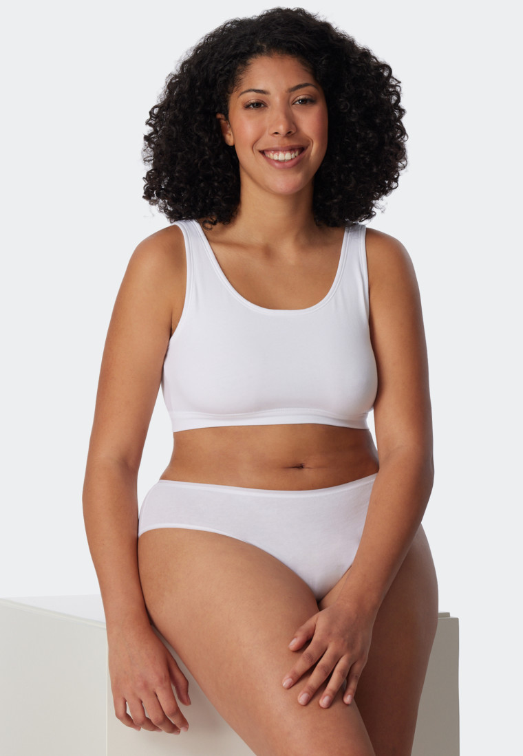 Bustier 2-pack without cups organic cotton white - 95/5