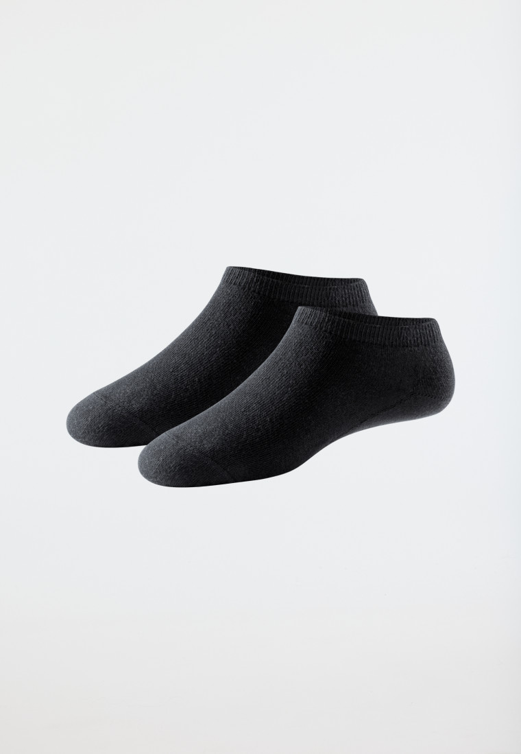 Women's sneaker socks 2-pack organic cotton black - 95/5