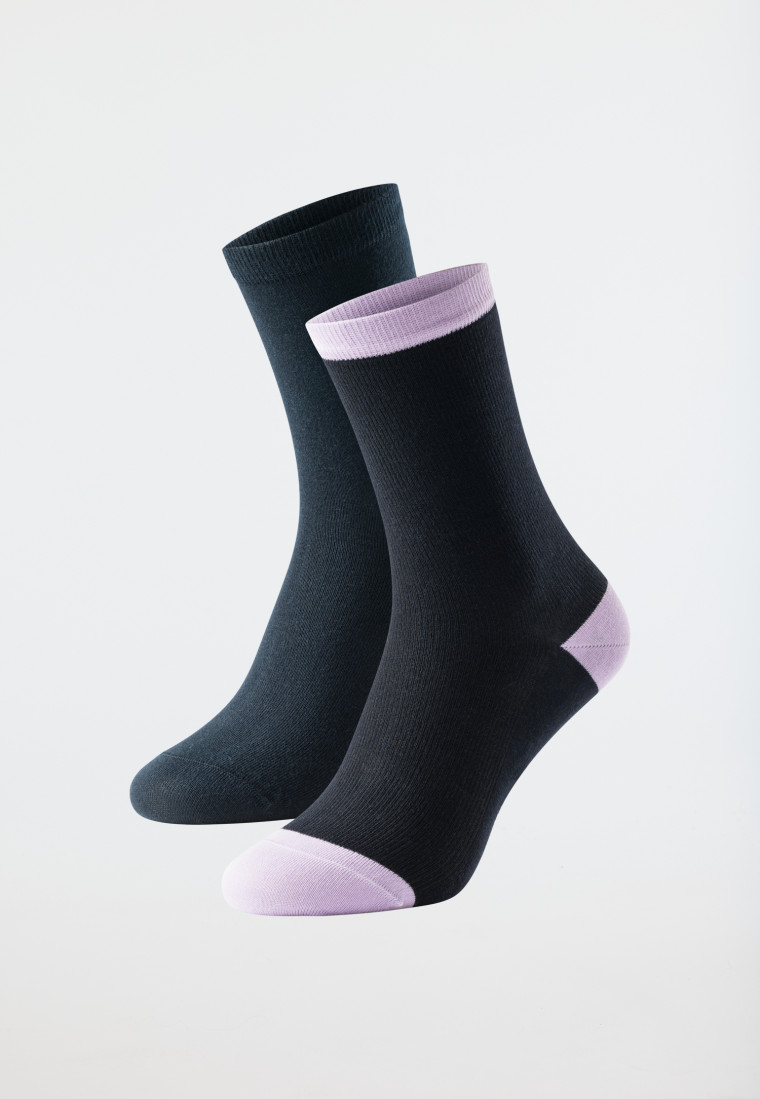 Chaussettes pour femme lot de 2 uni/rayé multicolore - Long Life Cool