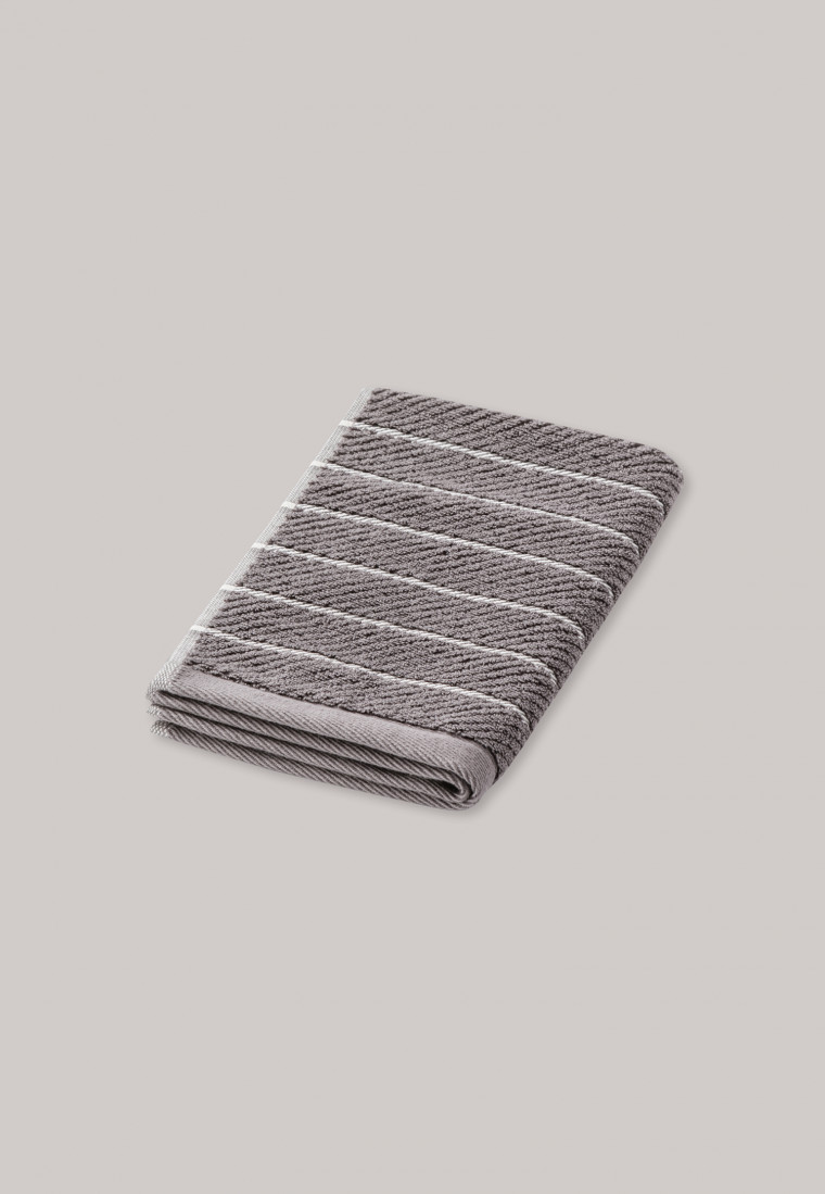 Guest towel striped 30 x 50 graphite - SCHIESSER Home
