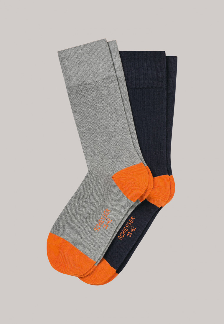Men's socks 2-pack heather gray /navy - Cotton Fit