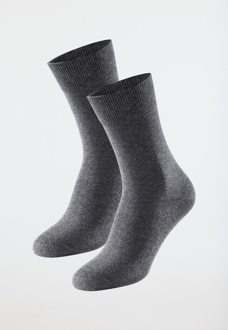 Herrensocken 2er-Pack Organic Cotton anthrazit-meliert - 95/5