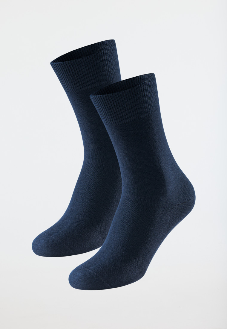 Chaussettes pour homme lot de 2 coton bio bleu nuit - 95/5