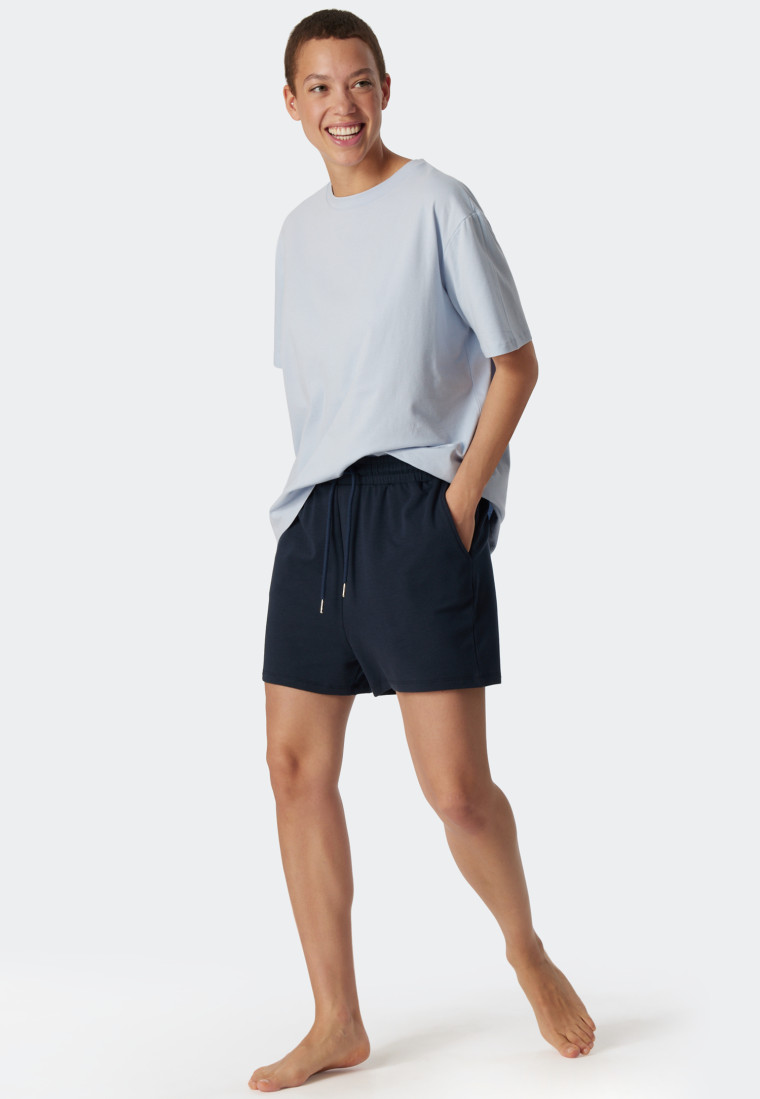 Hose kurz Tencel nachhaltig Taschen dunkelblau - Mix+Relax