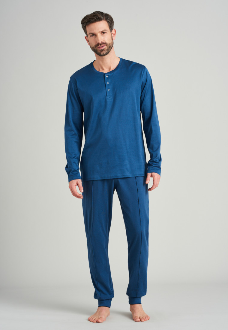 Pantalon long poignets rayures jeans bleu - Mix + Relax