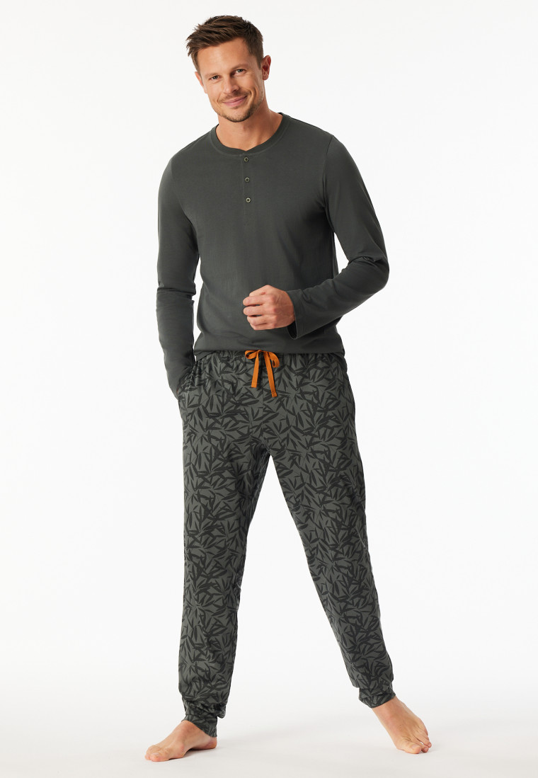 Lange broek met donkergroen bedrukt - Mix+ Relax