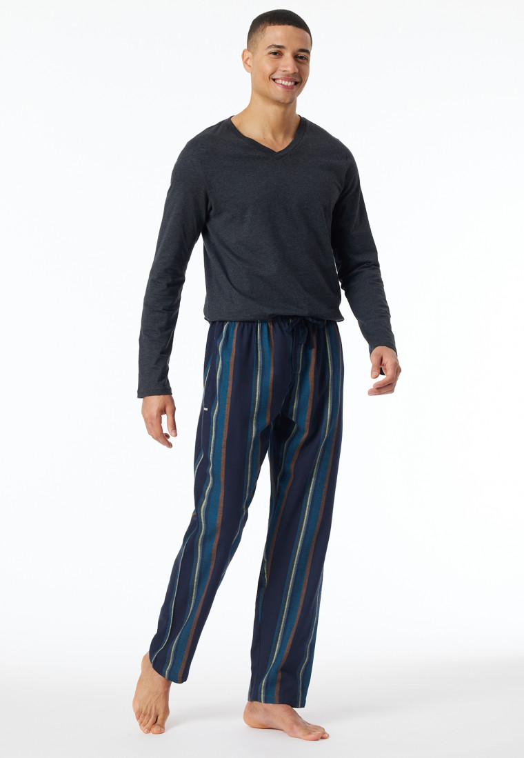 Schiesser Hose lang Flanell Streifen multicolor - Mix+Relax