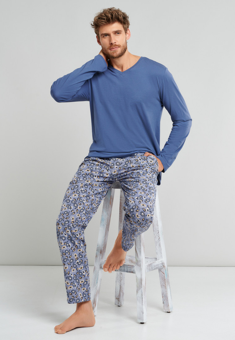 Pants long denim blue patterned - Mix + Relax