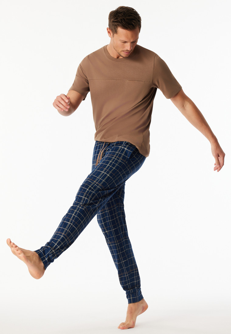 Broek lang jersey manchetten ruitjes multicolour - Mix+ Relax