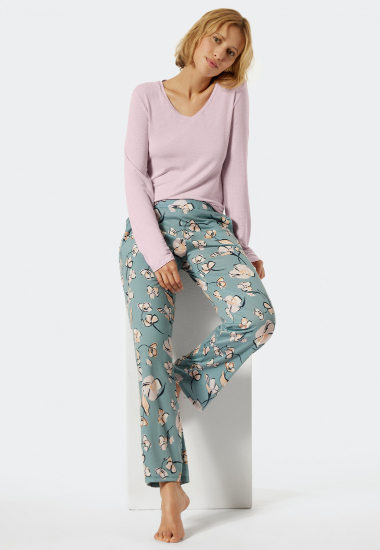 Pantaloni lunghi con tasche realizzati in modal e dotati di stampa  floreale, multicolore - Mix+Relax | SCHIESSER