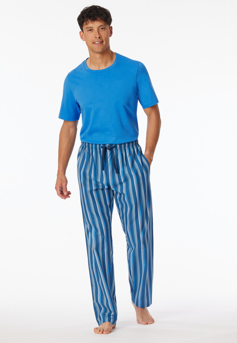 Long woven fabric pants aquarium striped - Mix+Relax