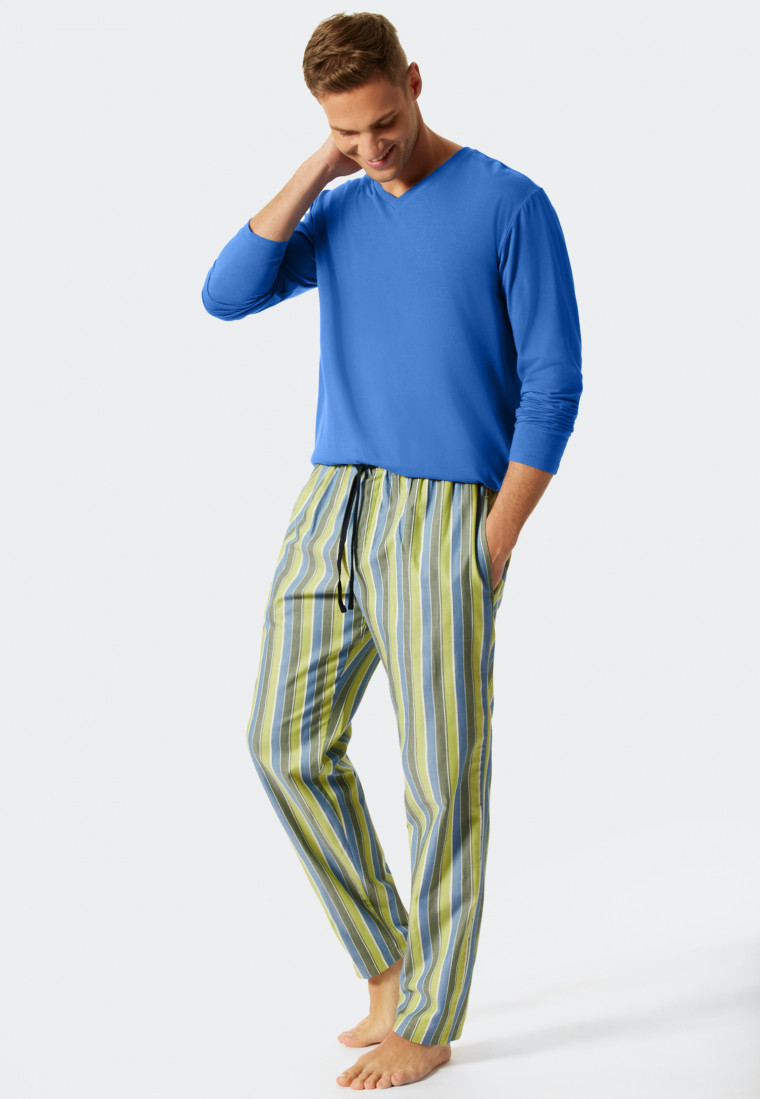 Pantaloni lunghi in tessuto a righe, multicolore - Mix+Relax | SCHIESSER