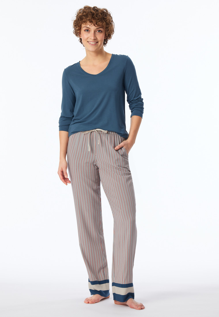 Lange geweven broek strepen multicolour - Mix+ Relax