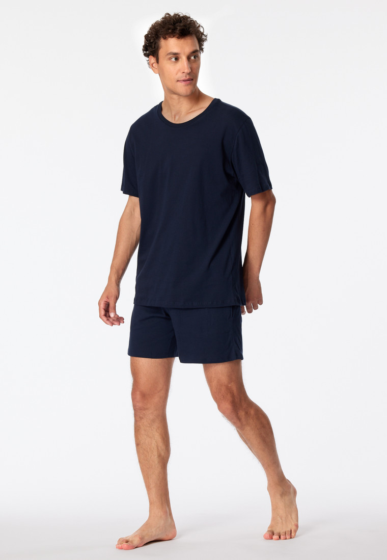 Long jersey boxers dark blue - Mix & Relax Cotton