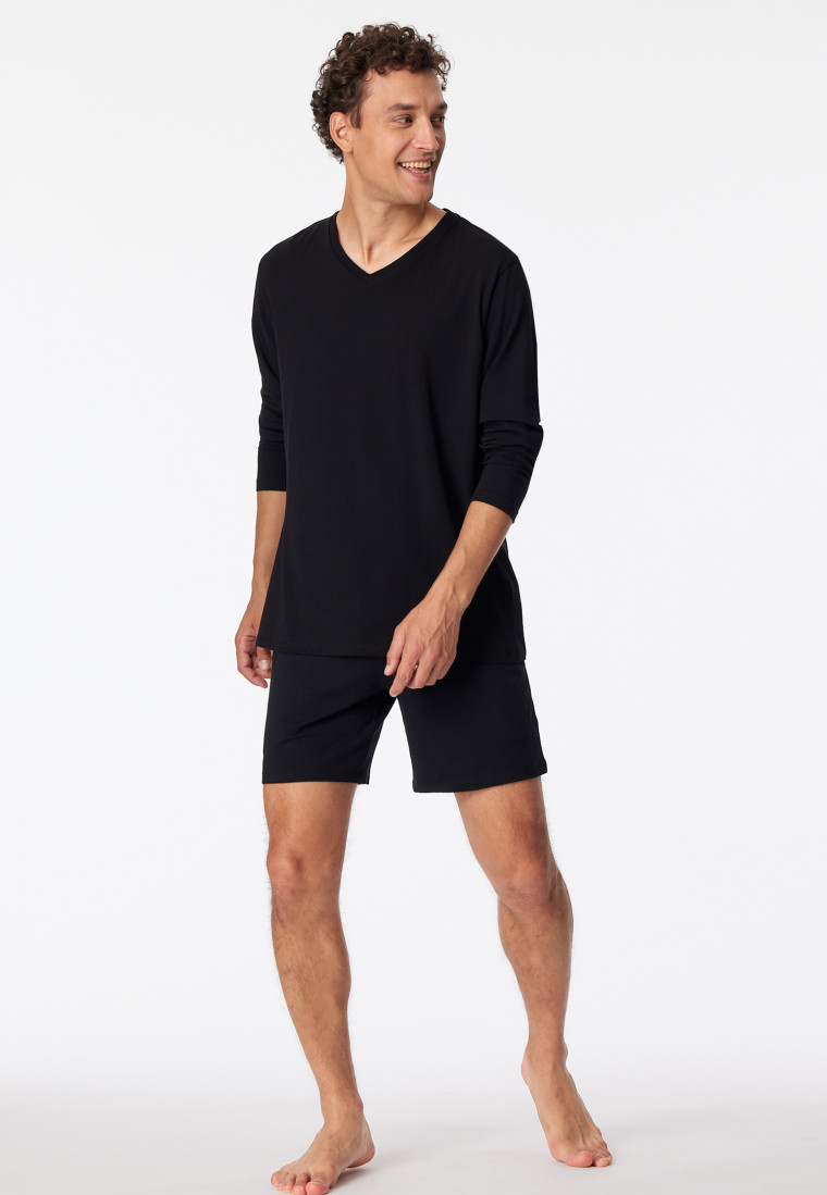 Long Boxer jersey zwart - Mix+Relax