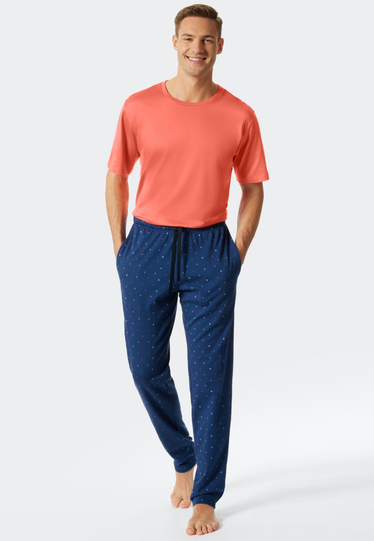 Pantalon d'intérieur long interlock fin lettres bleu - Mix + Relax