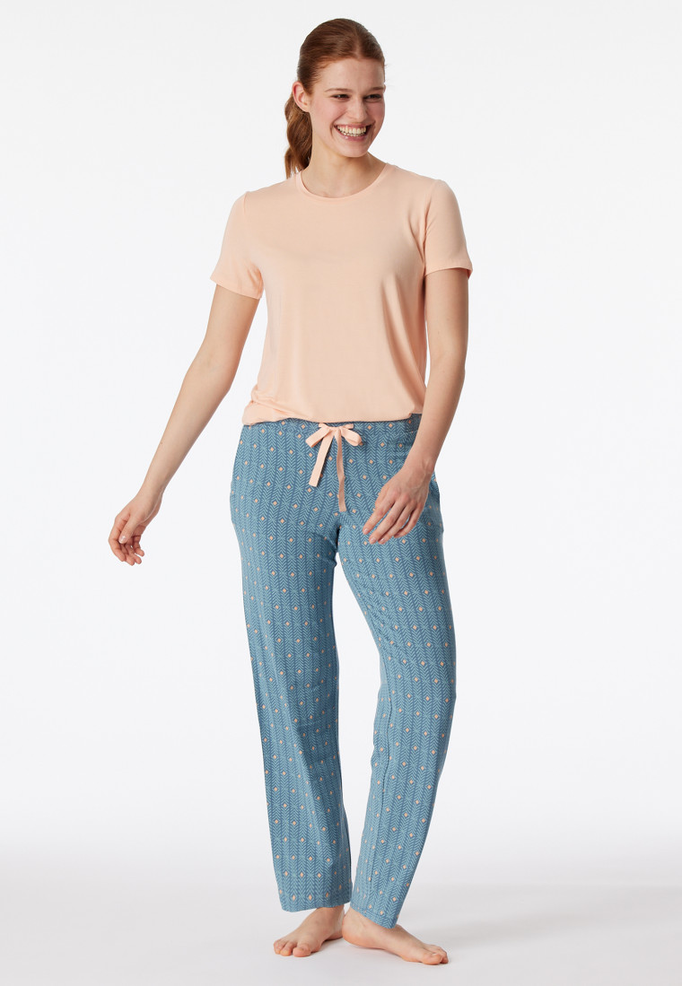 Lounge pants long modal graphic print multicolor - Mix+Relax