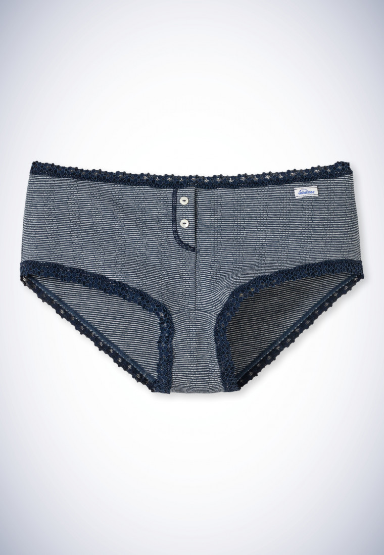 Micro-Pants Feinripp-Ajourée dunkelblau - Revival Agathe