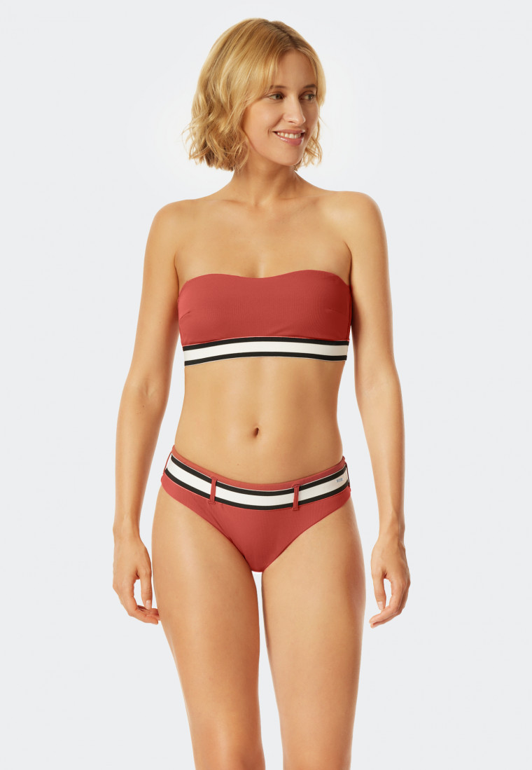 Mini-slip de bikini doublé rayé ceinture élastique whisky - California Dream