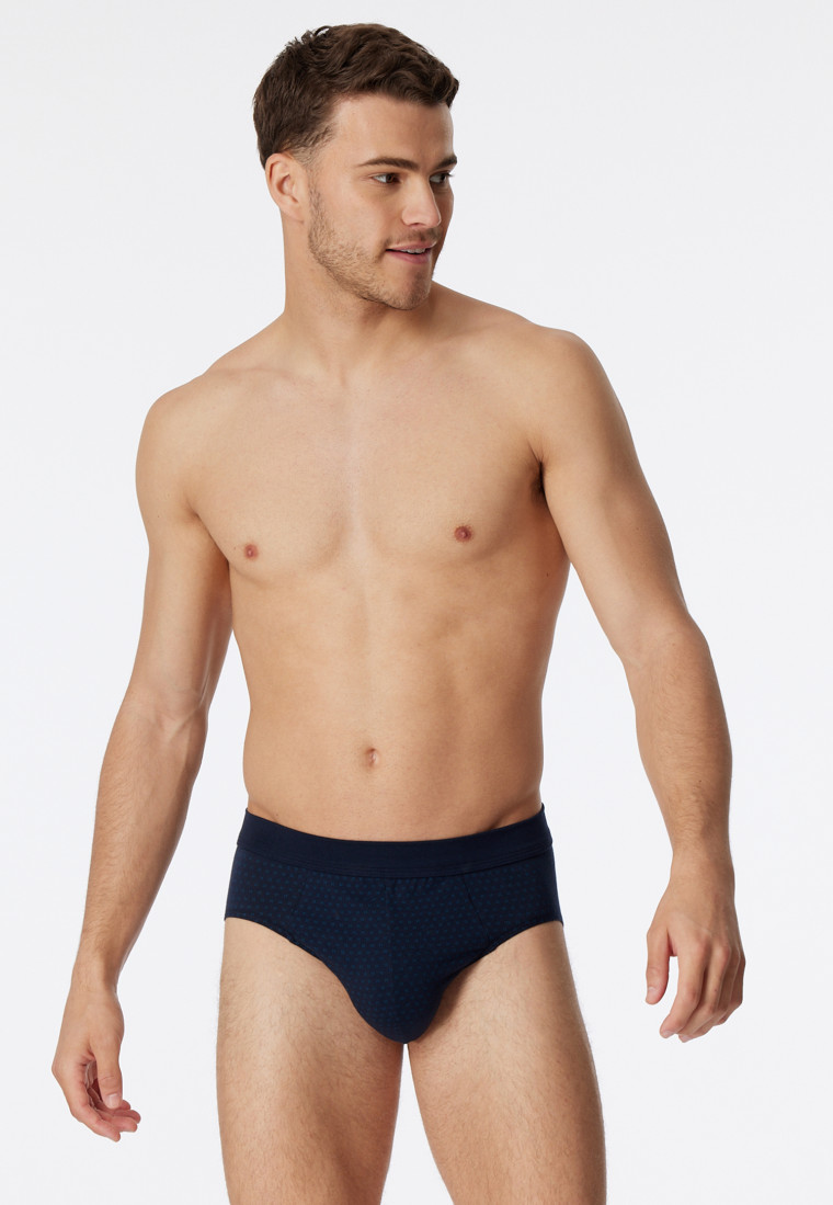 Mini slip biologisch katoen gedessineerd nachtblauw - Comfort Fit